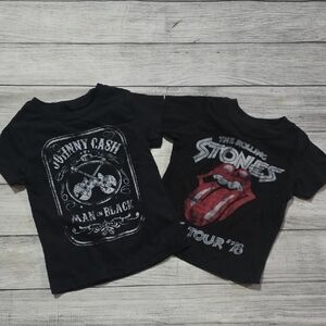 Kids Black Graphic T-Shirts Set